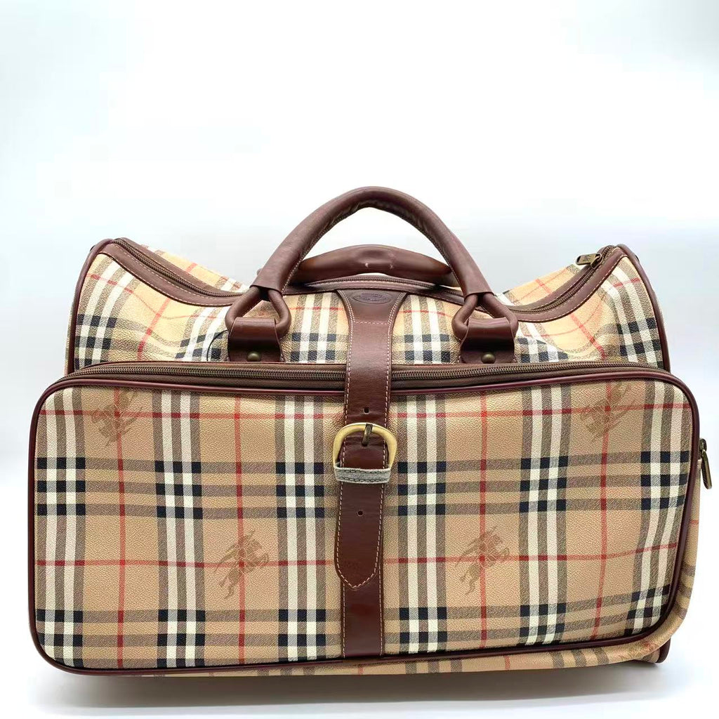 Burberry Haymarket Check Duffle Travel Bag
