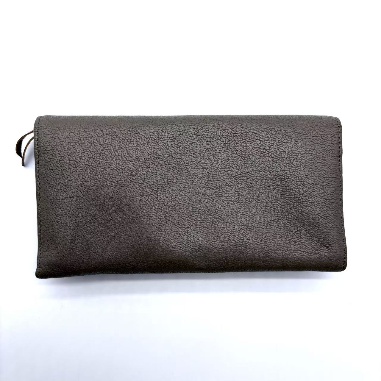 Chevre Gold Metallic Edge Hardware Continental Zip Around Wallet Beige Sable