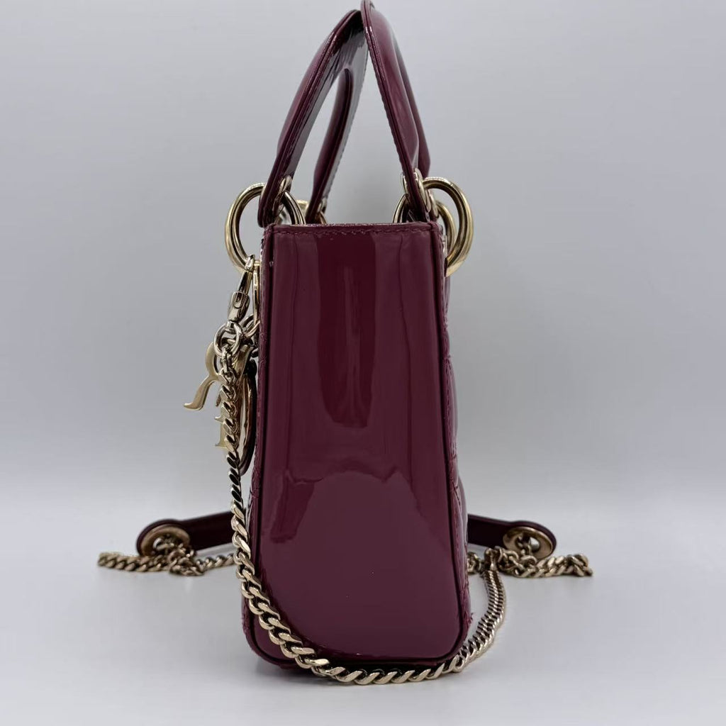 Christian Dior  Patent Cannage Mini Lady Dior Pink