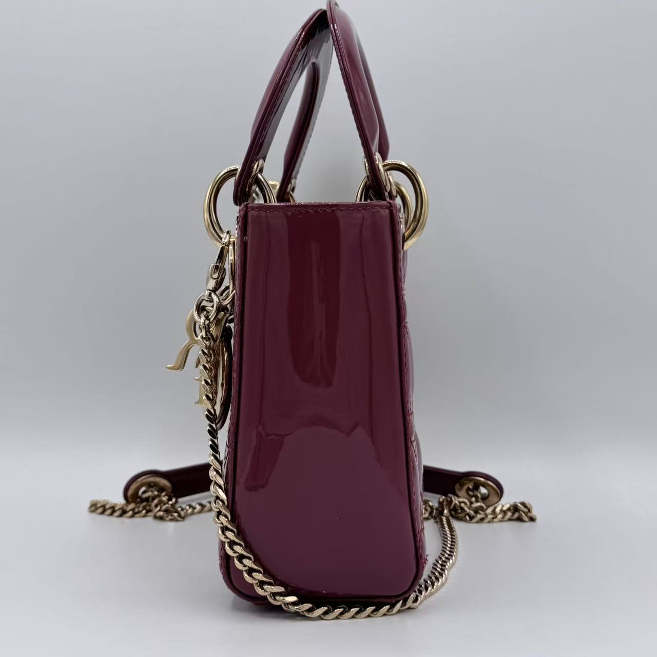Christian Dior  Patent Cannage Mini Lady Dior Pink