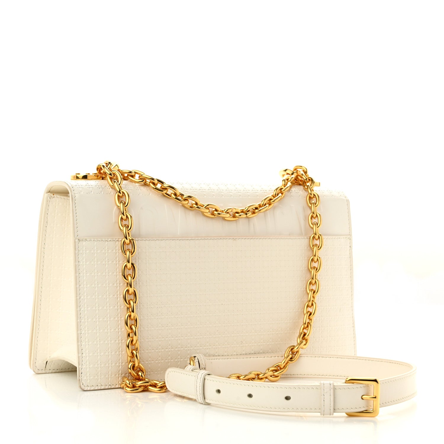 Micro-Cannage 30 Montaigne Chain Flap Bag White - twins