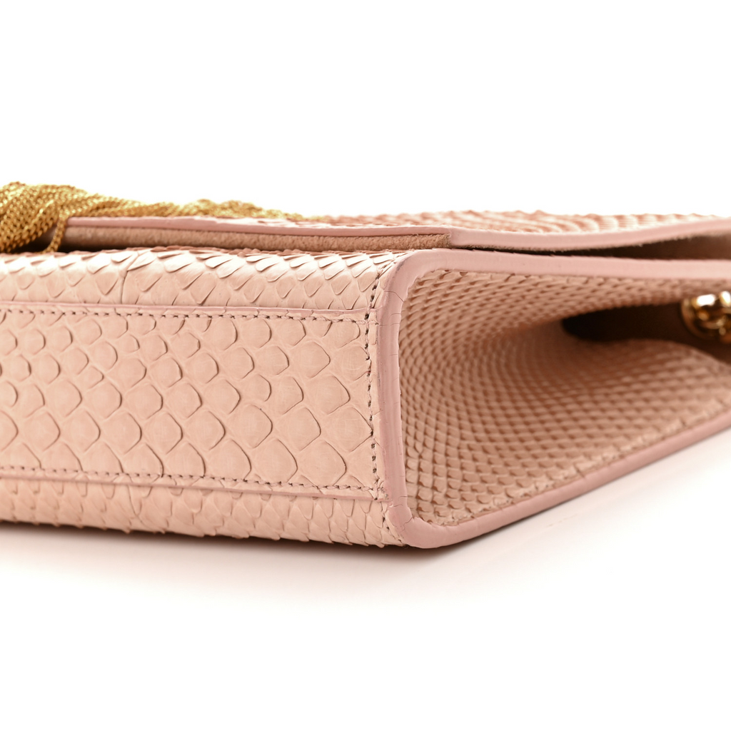 Classic Monogram Tassel Crossbody Bag Python Embossed Leather Medium