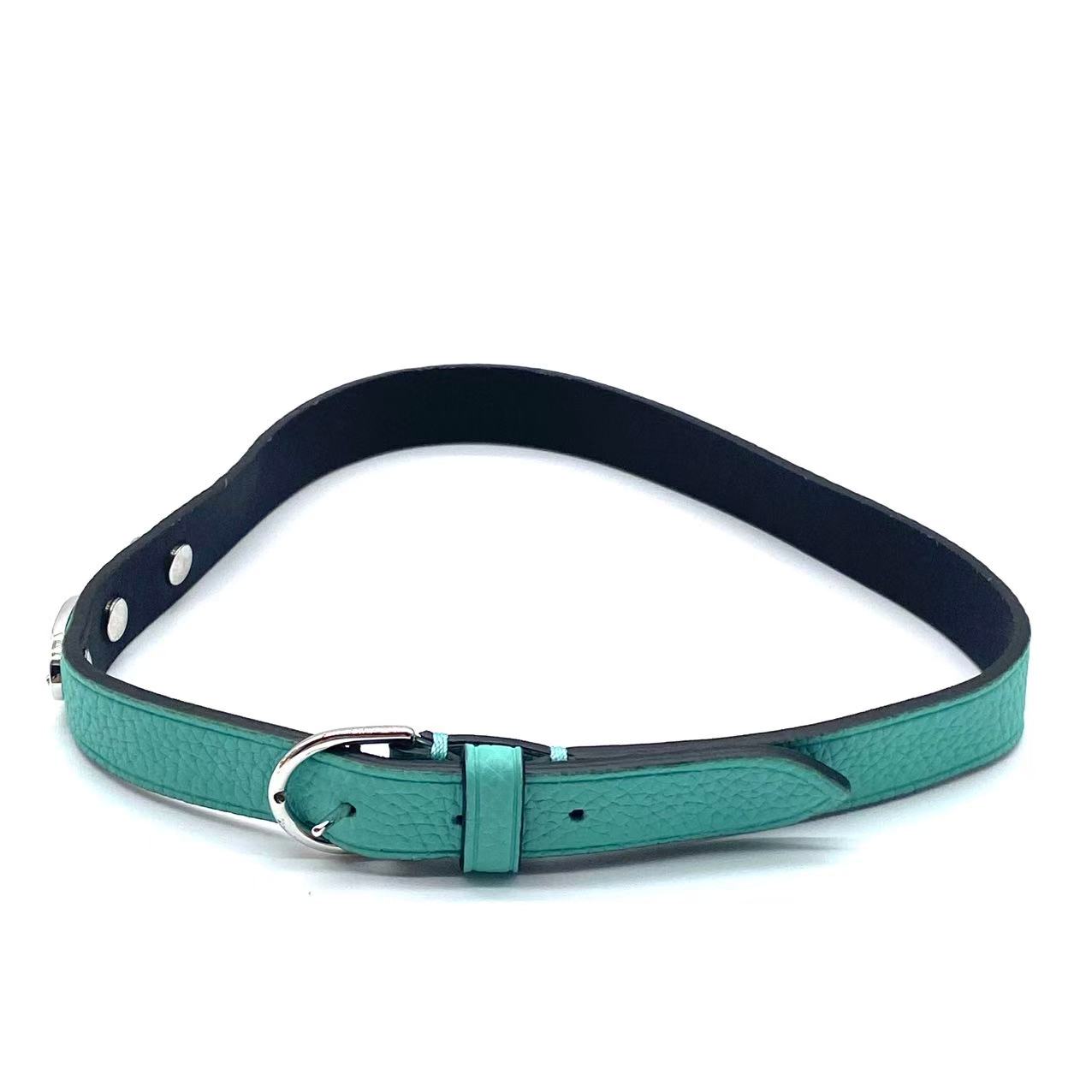 Blue Leather Double Wrap Bracelet