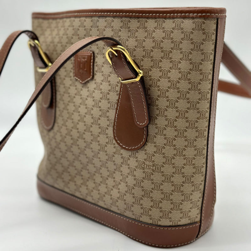 Celine Brown Macadam Shoulder Bag