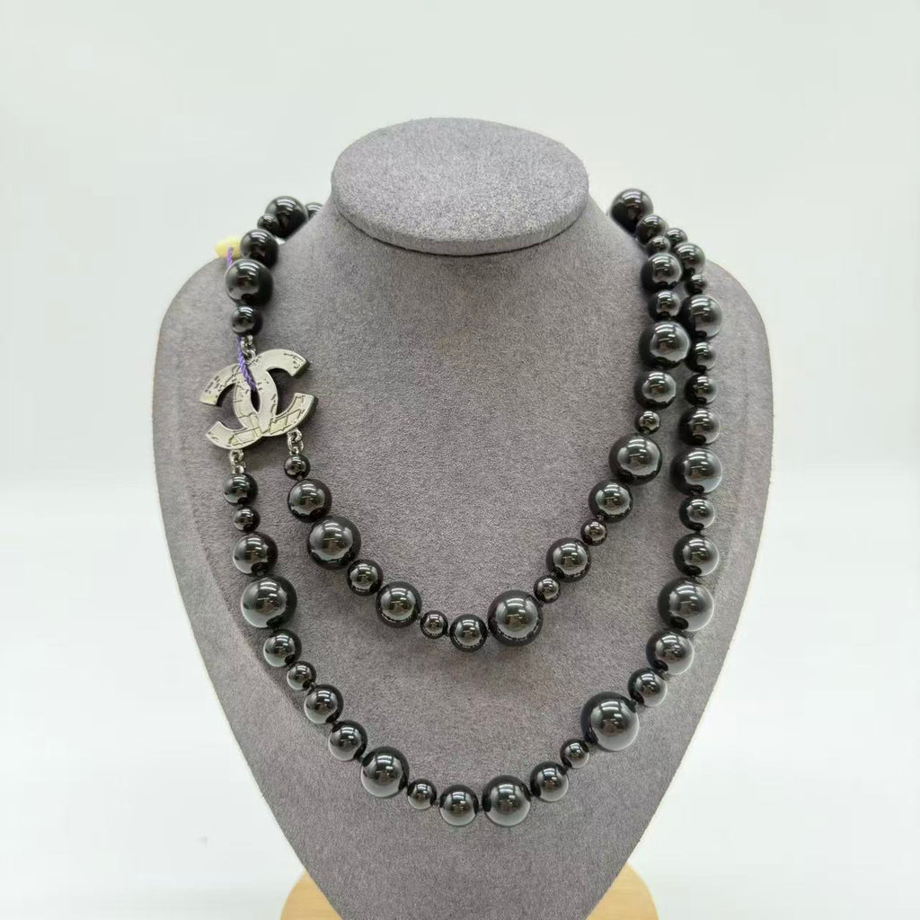 Chanel CC Long Necklace Faux Pearls and Beads Twins LDJ4466