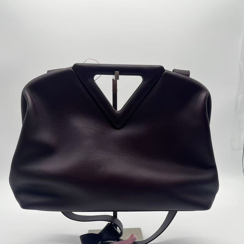 Calfskin Small The Point Triangle Bag Black twins