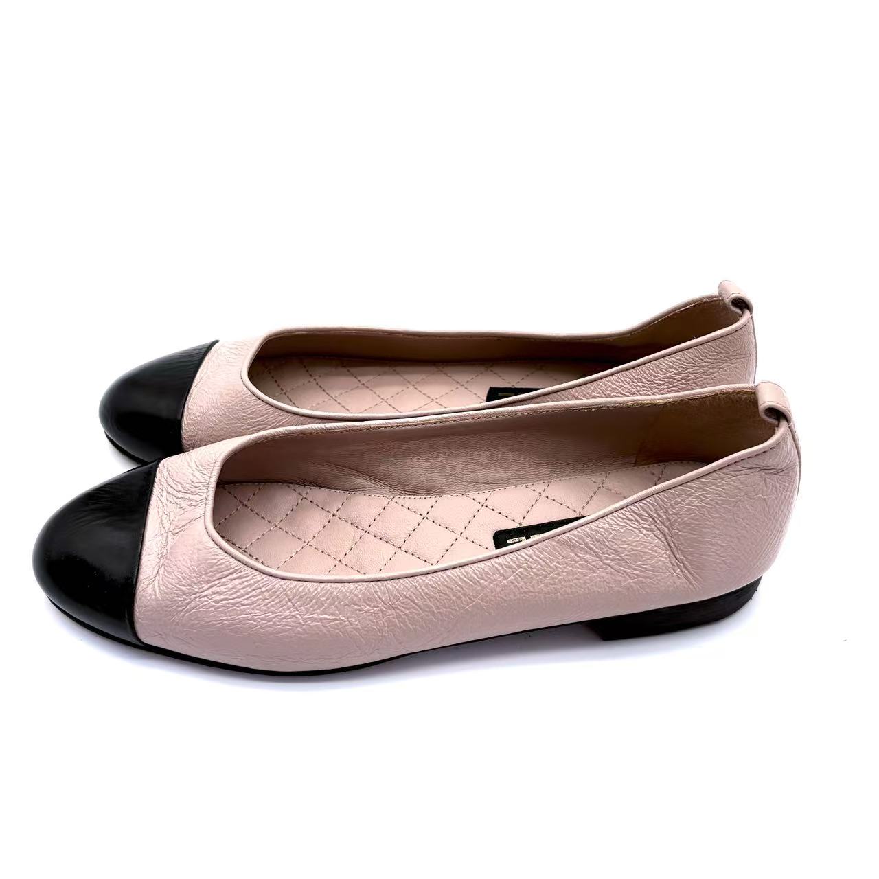 Pink Mesh Cap-Toe Ballet Flats
