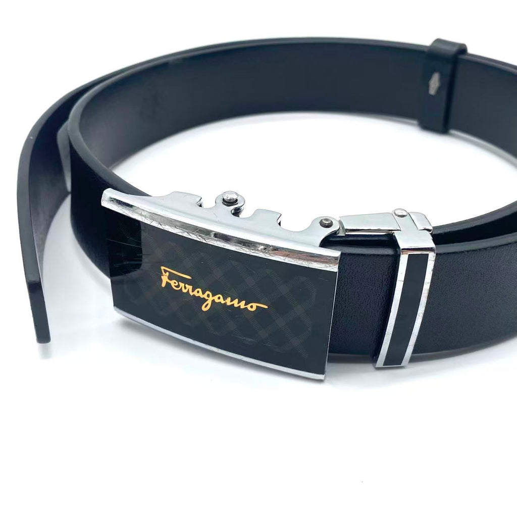 Men's Black Leather Belt