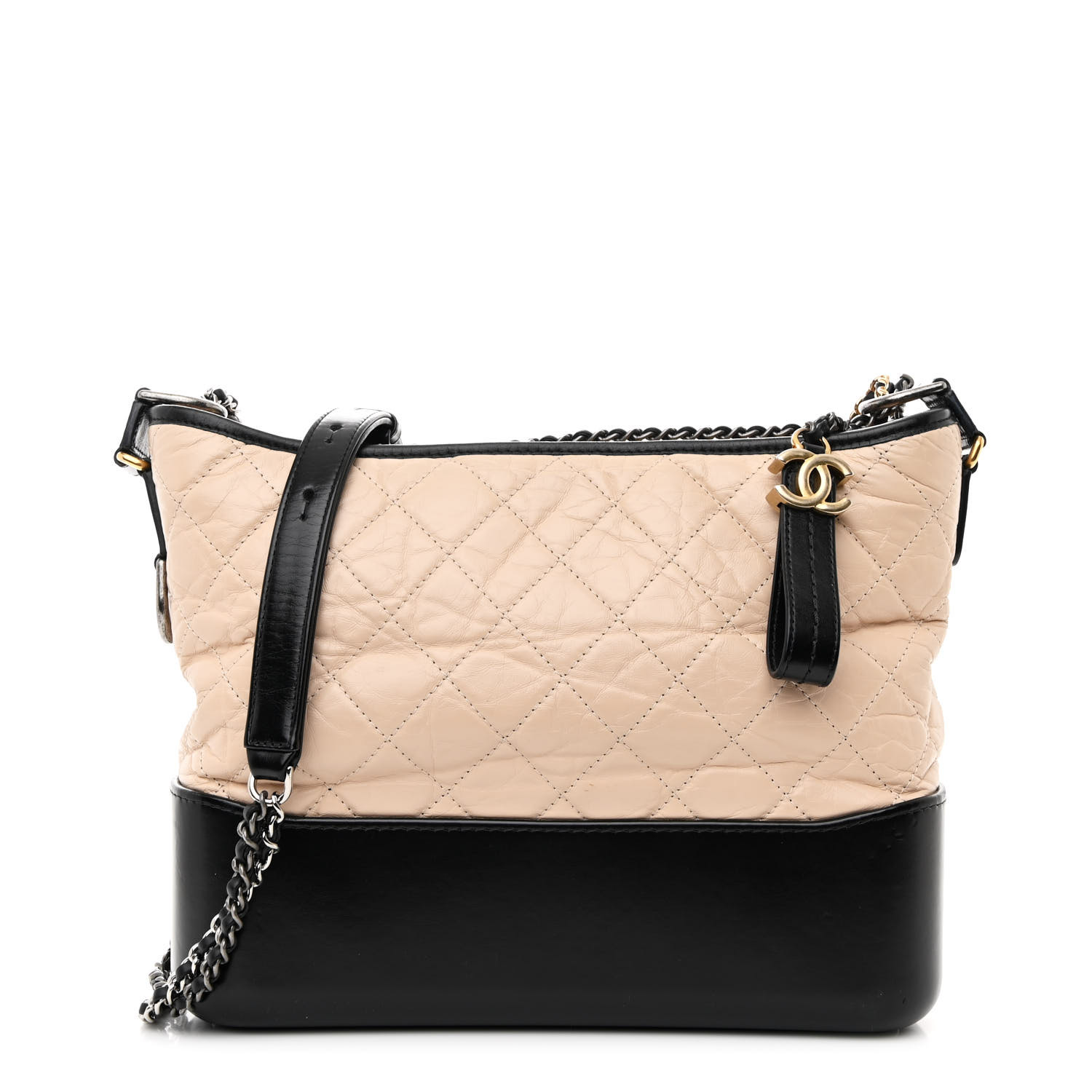 Bicolor Gabrielle Hobo Quilted Aged Calfskin Large Twins