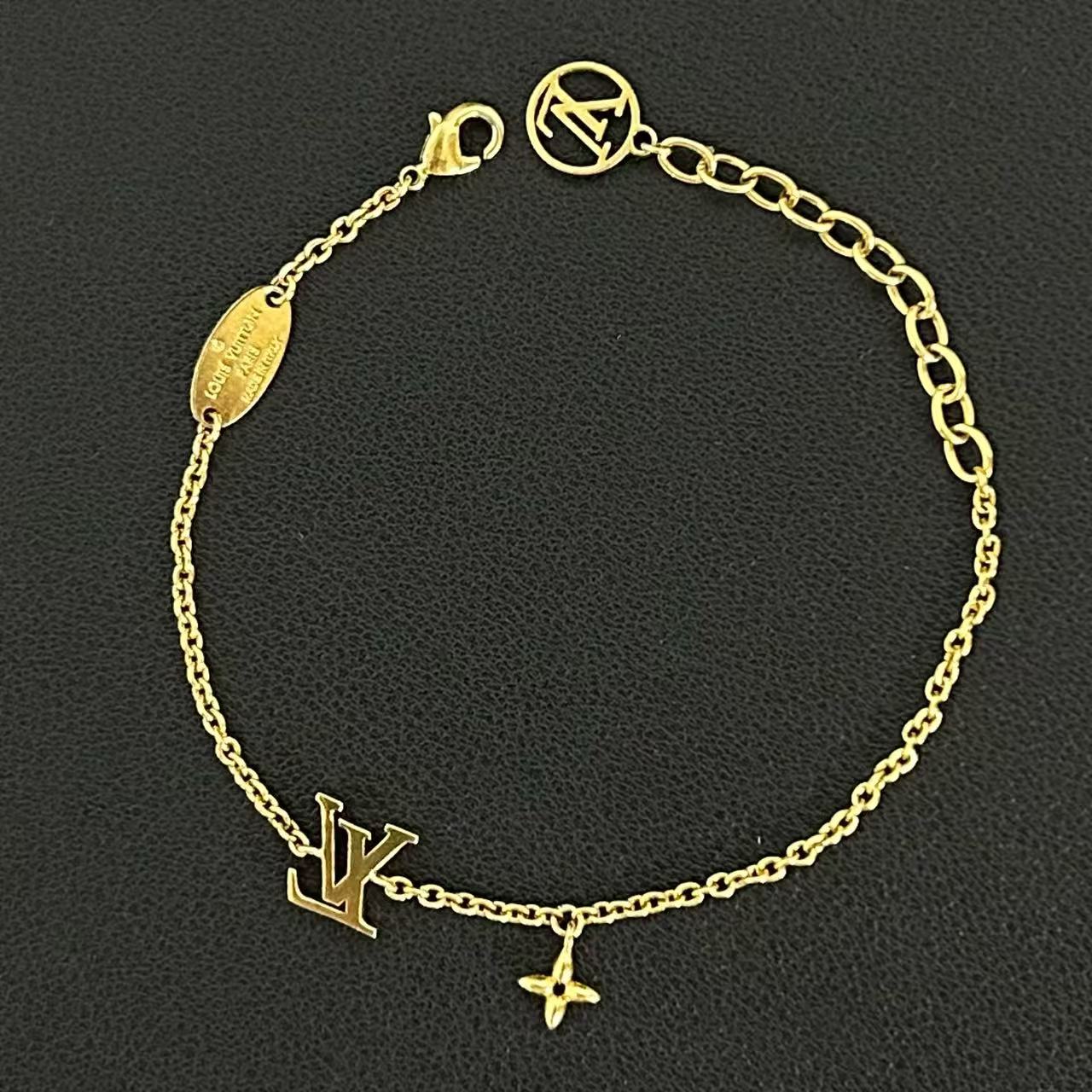 Metal and Rhinestone Bracelet Gold Twins LDJ4059