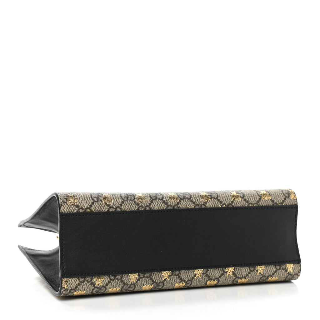 GG Supreme Monogram Bees Small Padlock Tote Beige Oro Black Limit Edition - twins