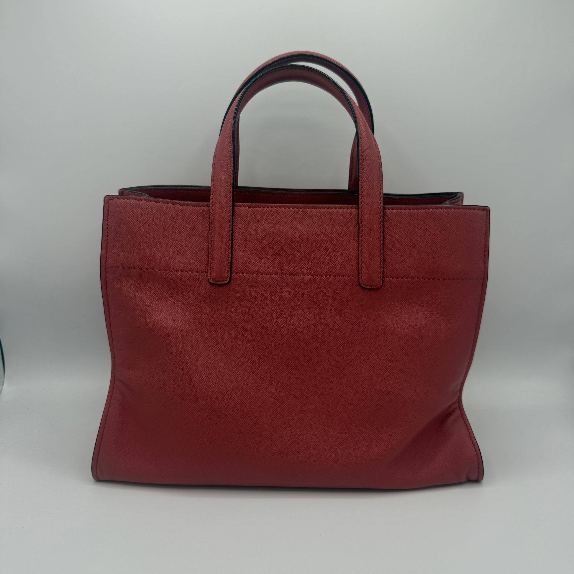 Soft Triple Pocket Saffiano Leather Convertible Tote