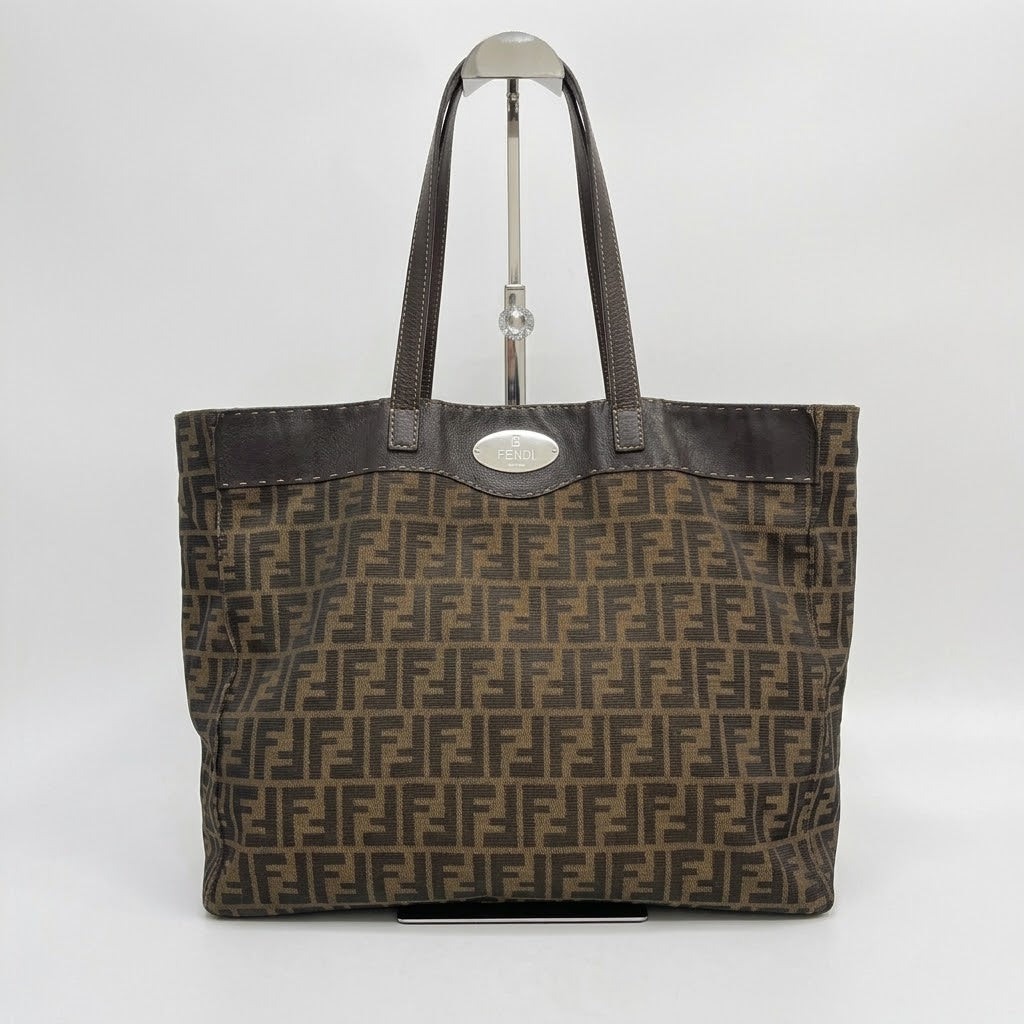 Fendi Selleria Tote Bag Zucca Canvas Twins LDJ5928
