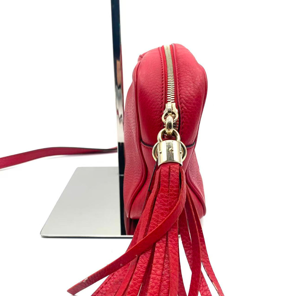 Pebbled Calfskin Small Soho Disco Bag Tabasco Red Sold Out