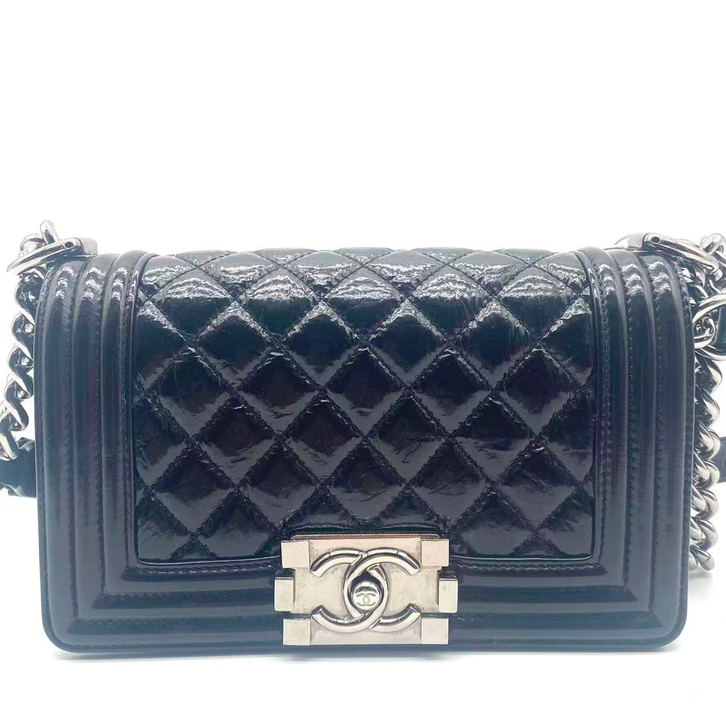 Boy Flap Bag Quilted Patent Small