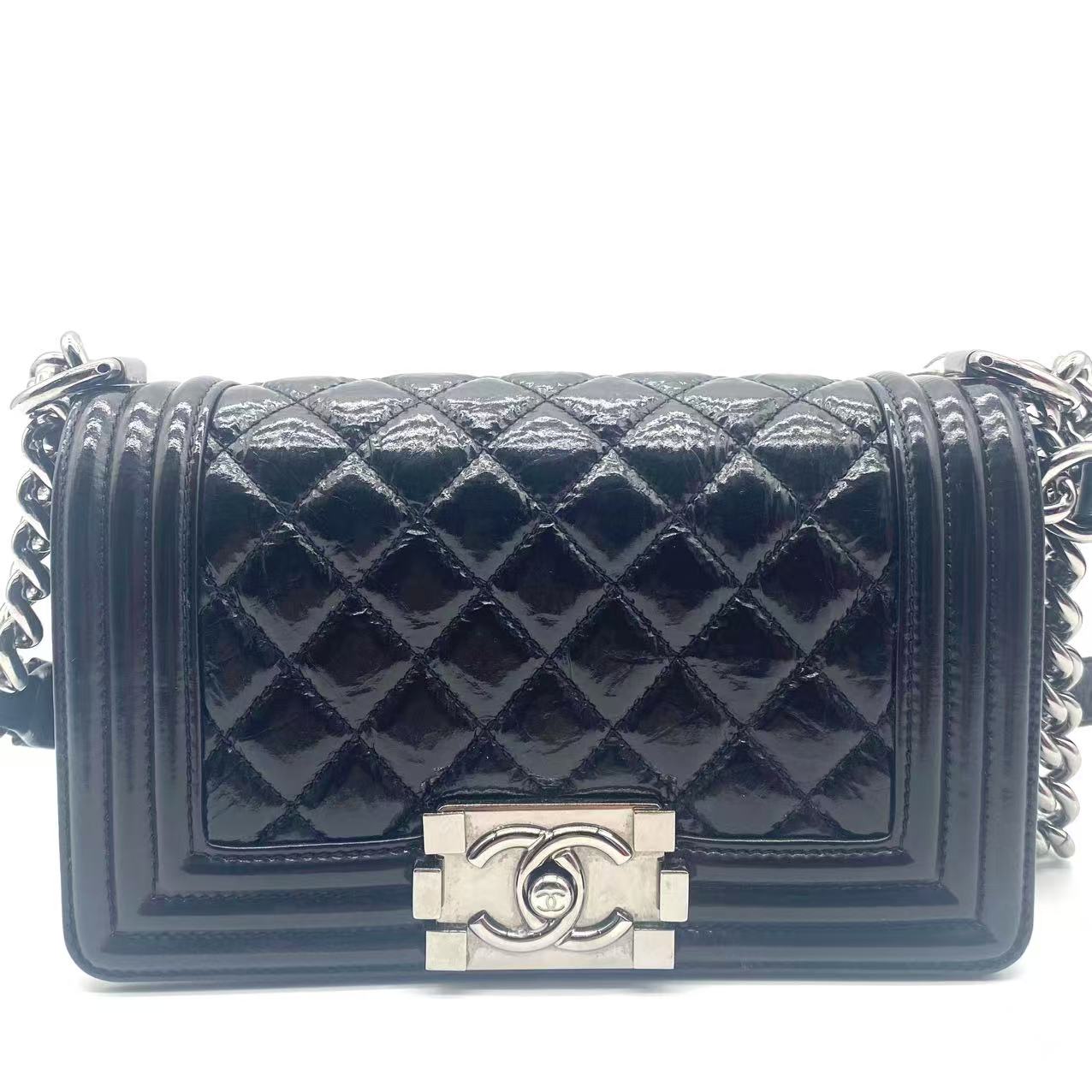 Boy Flap Bag Quilted Patent Small