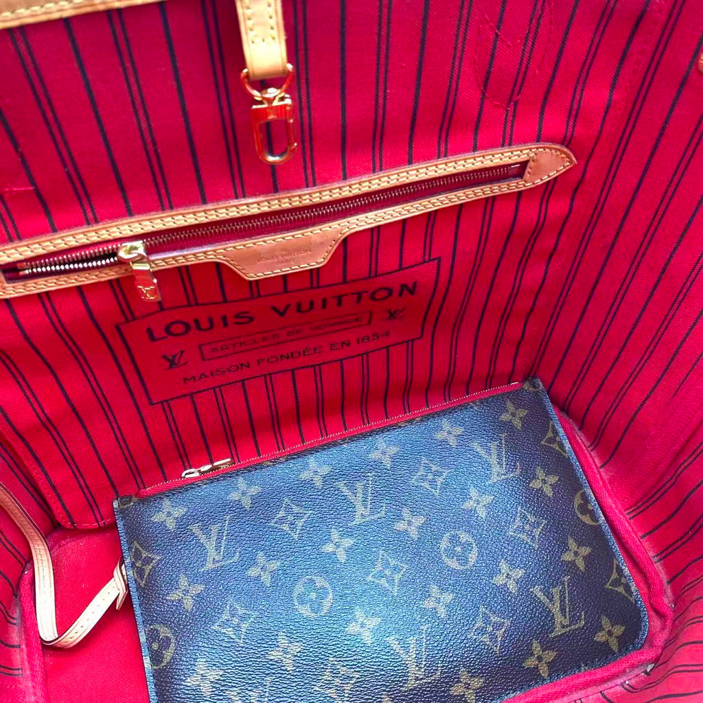 Neverfull MM With Pouch Peony Interior