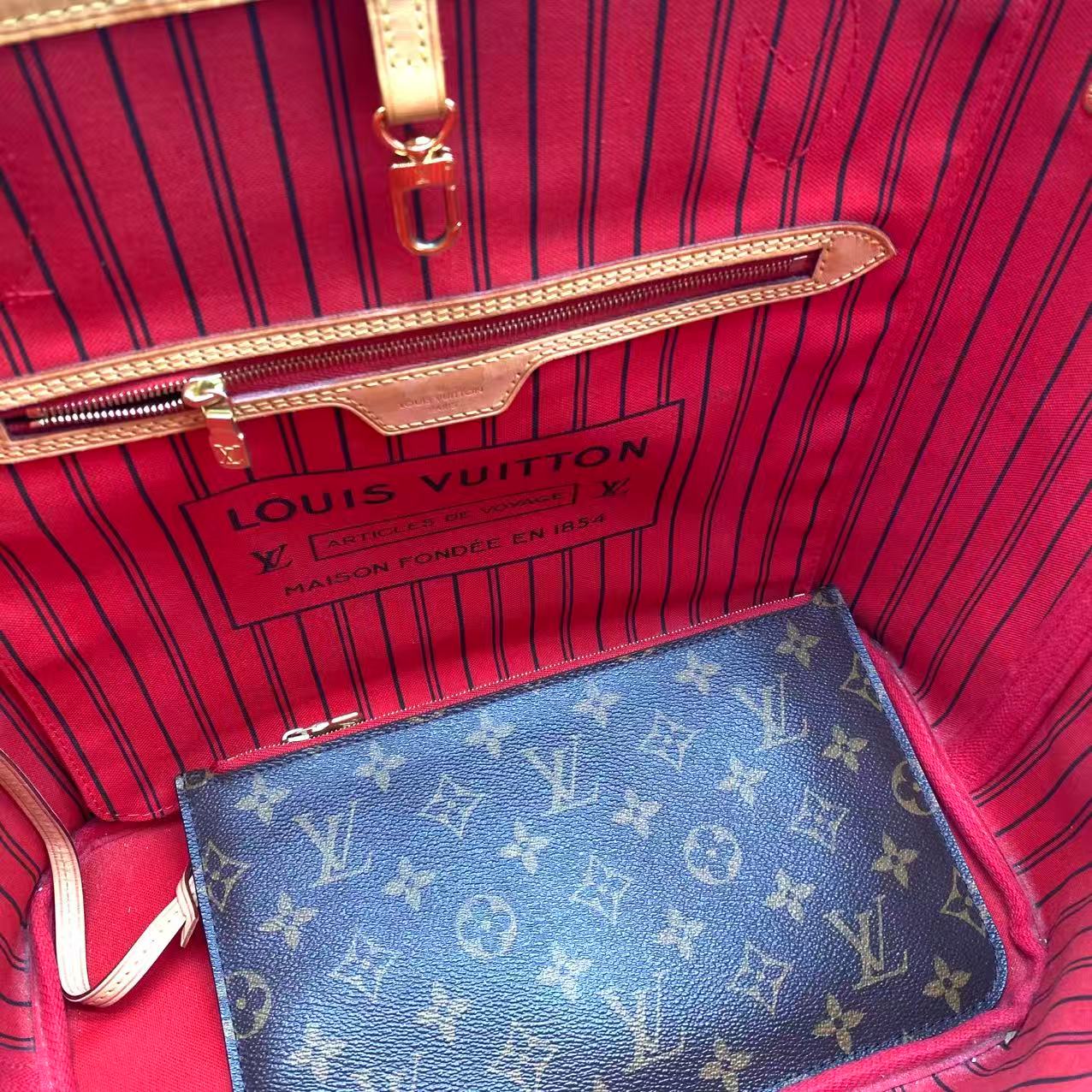 Neverfull MM With Pouch Peony Interior