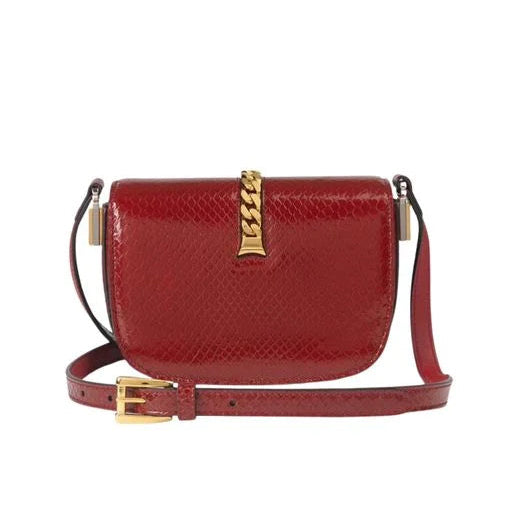 Red Sylvie 1969 Python Mini Shoulder Bag twins