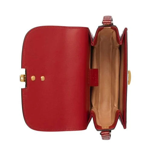 Red Sylvie 1969 Python Mini Shoulder Bag twins