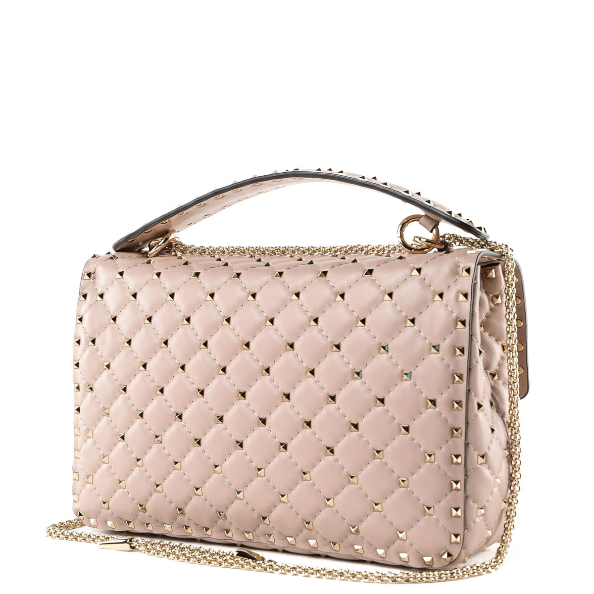 Rockstud Spike Flap Bag Quilted Leather Large twins