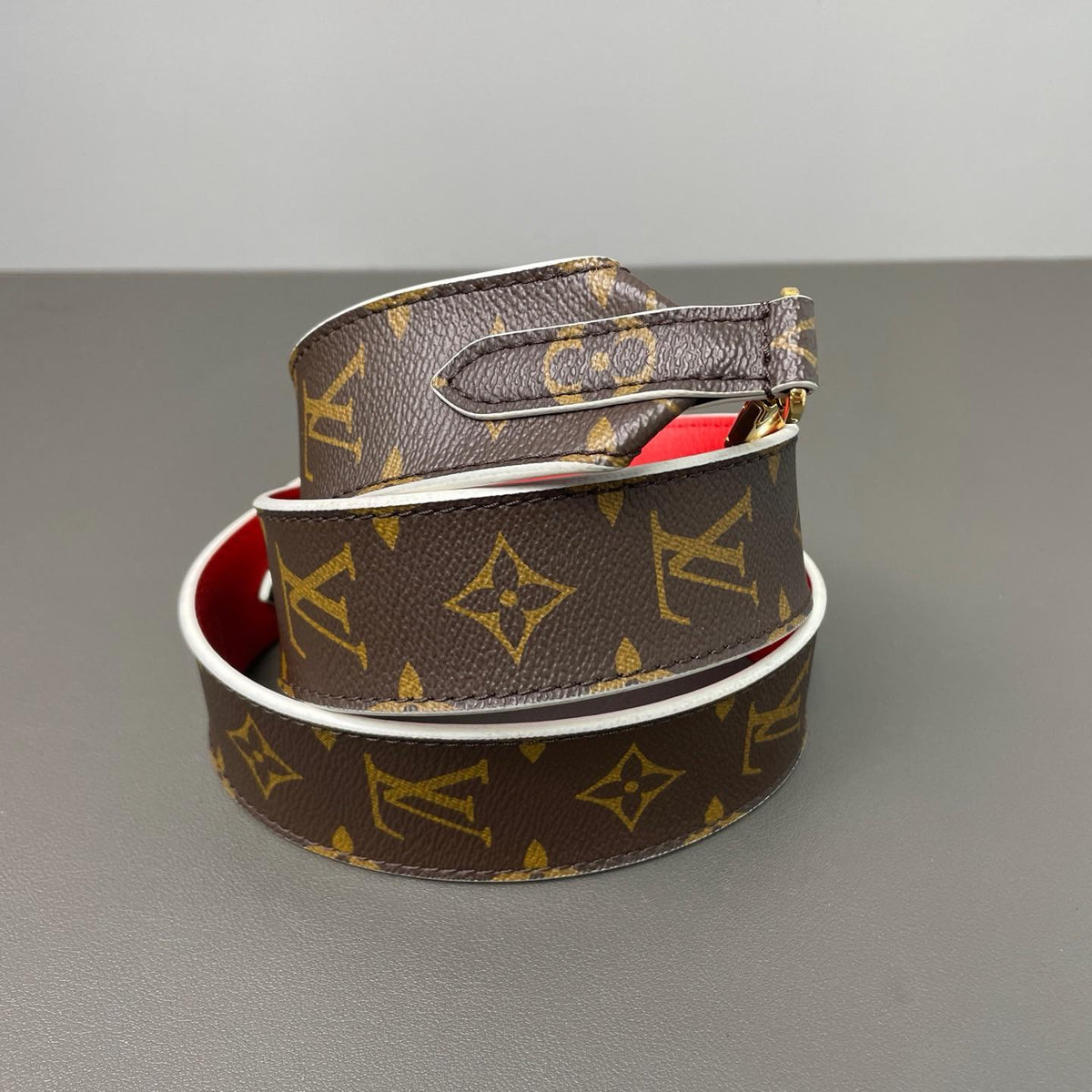 Louis Vuitton Monogram Bandouliere Shoulder Strap Red Twins LDZ1186