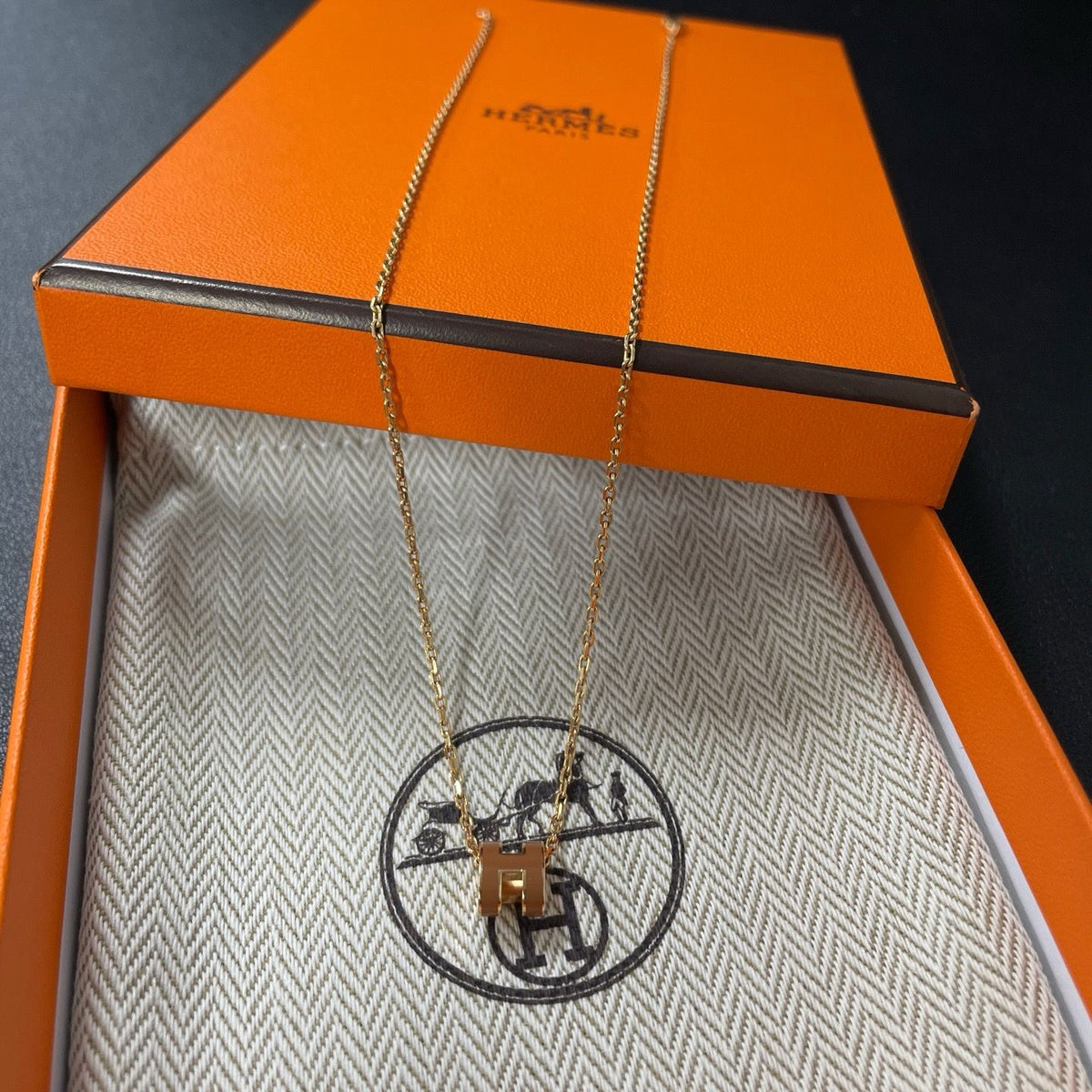 Hermes Mini Pop H Pendant Necklace twins LDZ1428