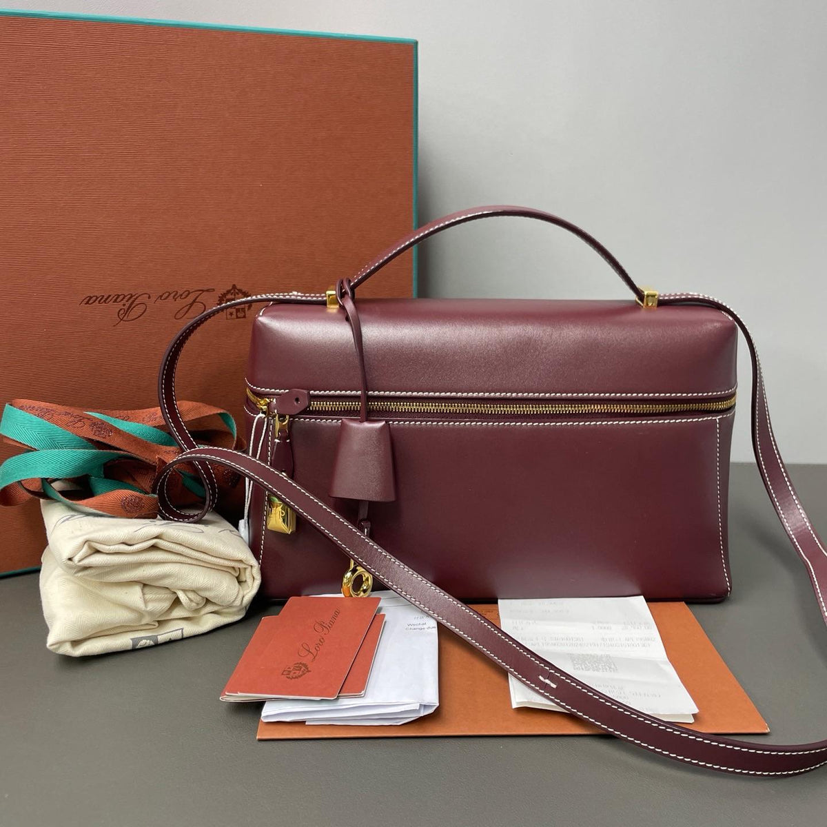 Loro Piana  Calfskin Top Handle Bag Twins LDZ1173