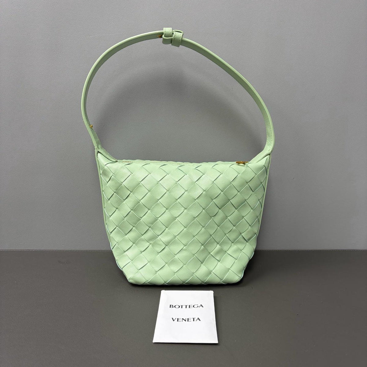 Bottega Veneta Calfskin Nappa Intrecciato Candy Wallace Aloe Twins LDZ1169