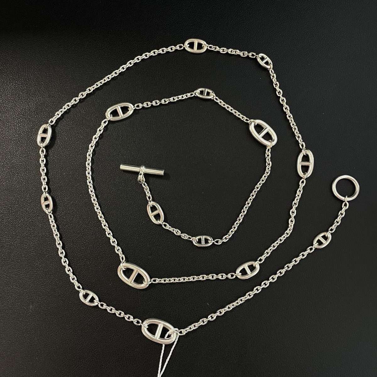 Hermes Farandole Long Necklace Sterling Silver Twins LDZ1176