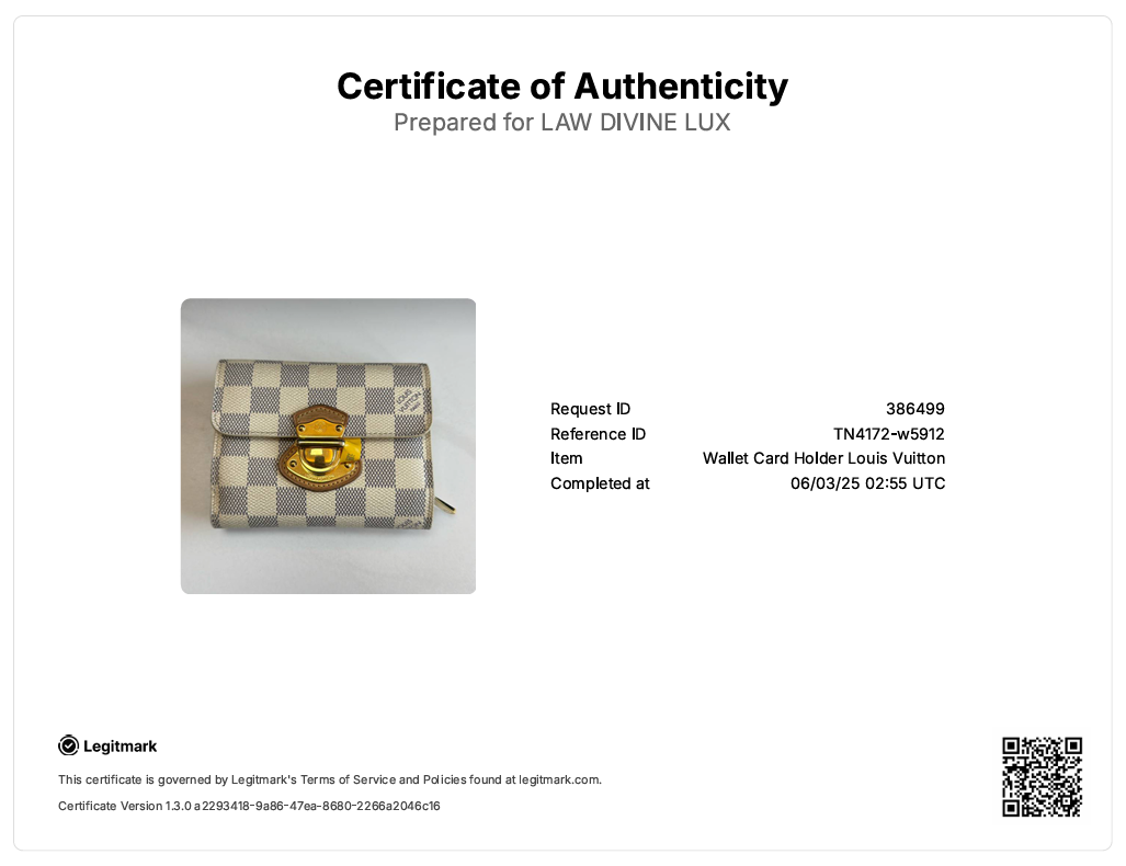 White Koala Damier Azur Coated Canvas Compact Push-lock Wallet