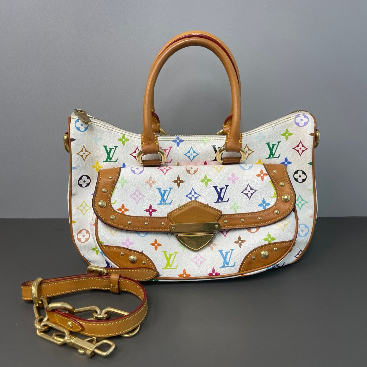 Louis Vuitton White Monogram Multicolore Rita Bag Twins LDZ1130