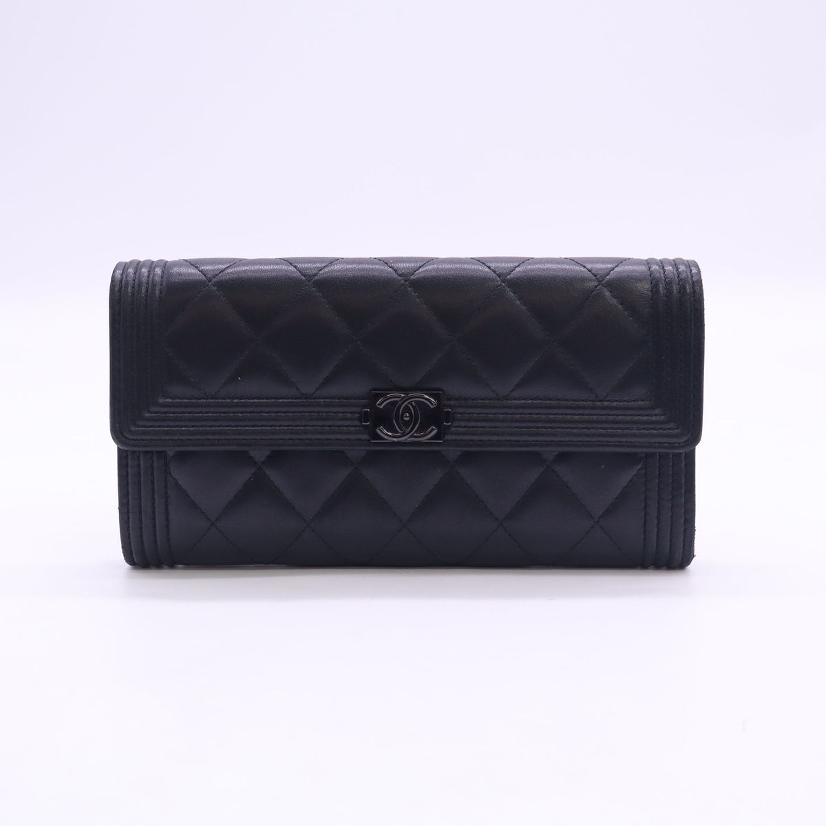 Chanel Boy Chanel Long Flap Wallet So Black twins LDZ1397
