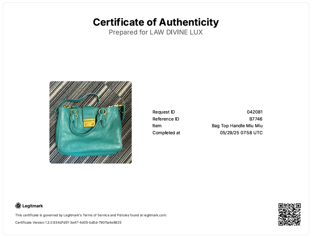 Miu Miu Blue Leather Madras Top Handle Bag