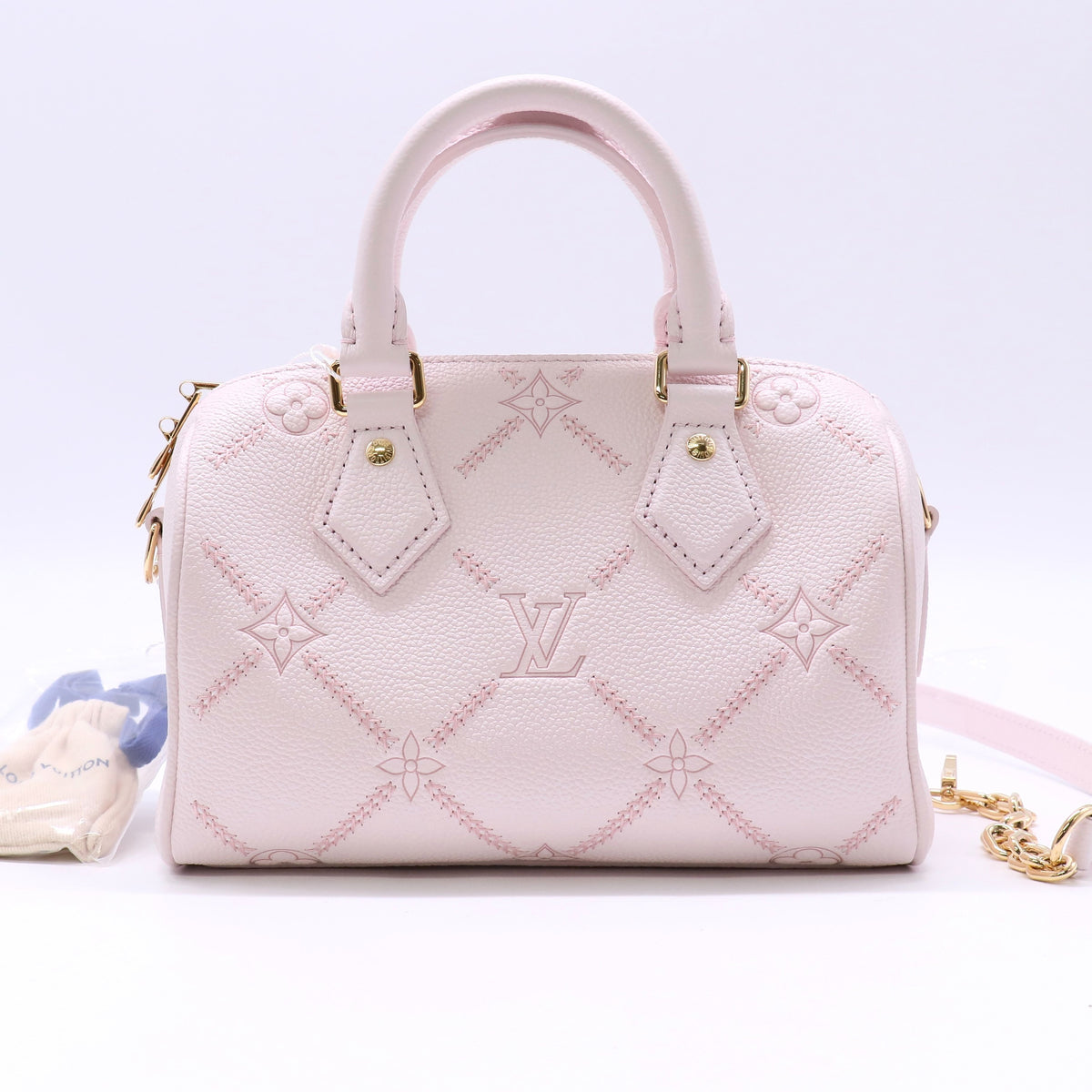 Louis Vuitton Monogram Empreinte Couture Speedy Bandouliere 20 twins LDZ1395