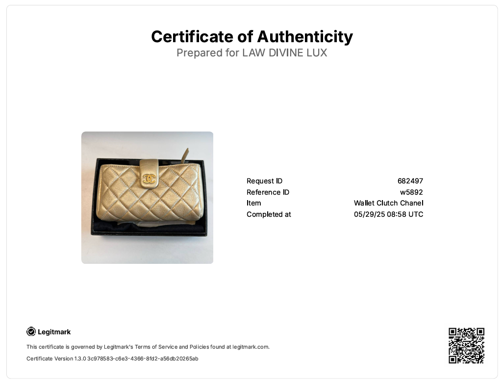 Gold Interlocking CC Logo French Purse