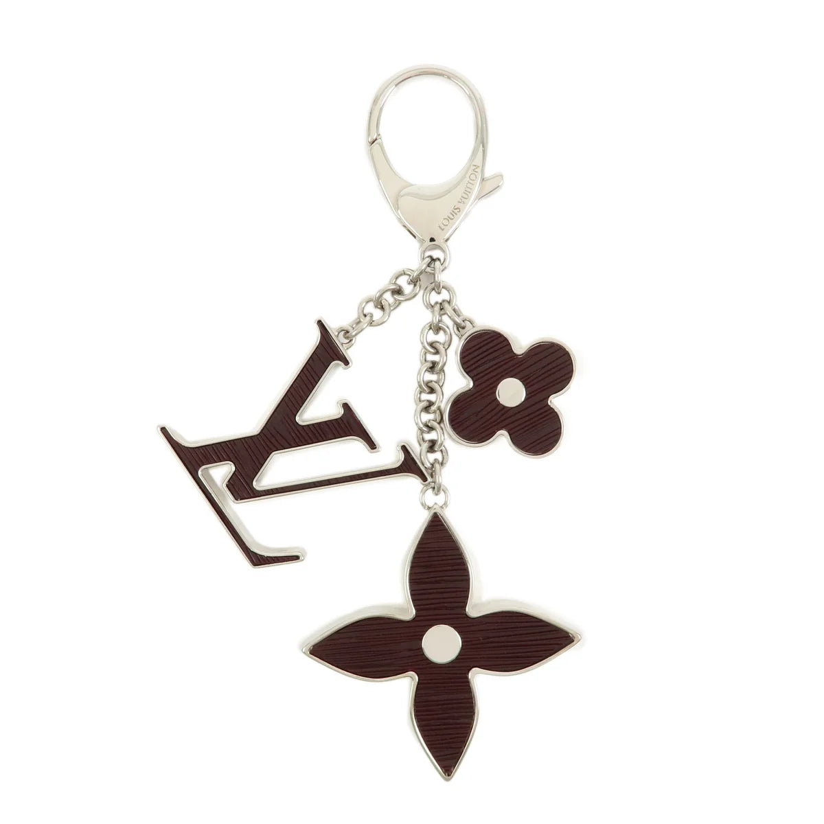 Louis Vuitton Black Fleur D'Epi Key Holder and Bag Charm Twins LDZ609