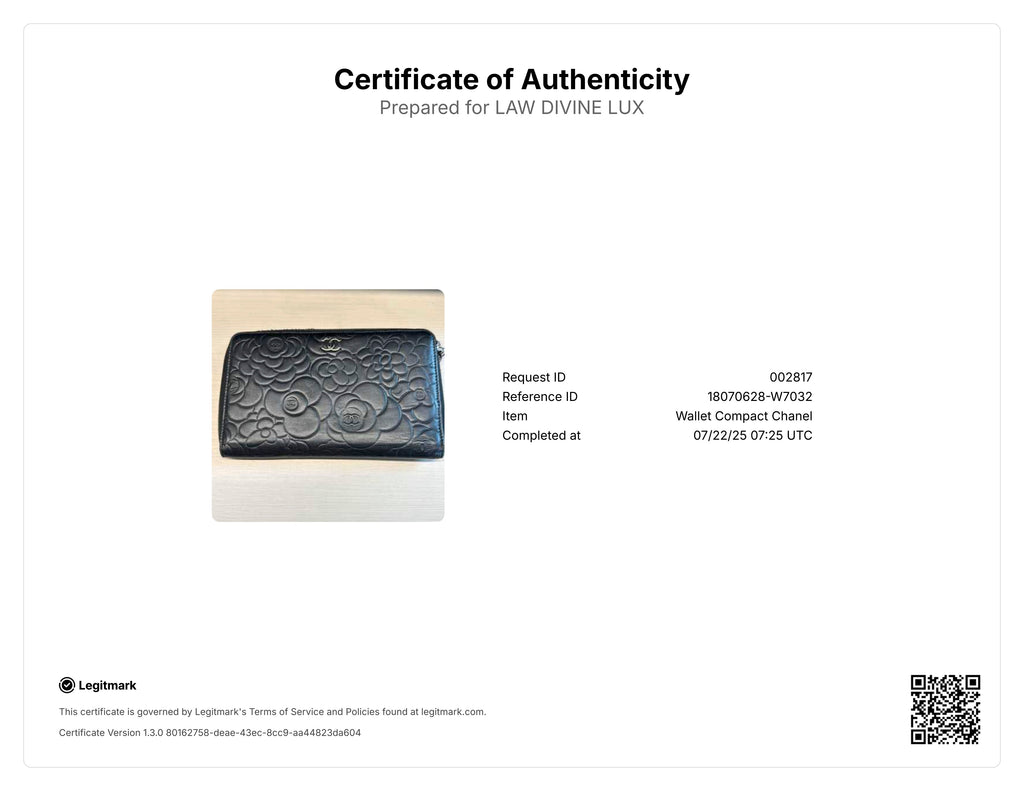 Lambskin Camellia Embossed Zip Around Organizer Wallet