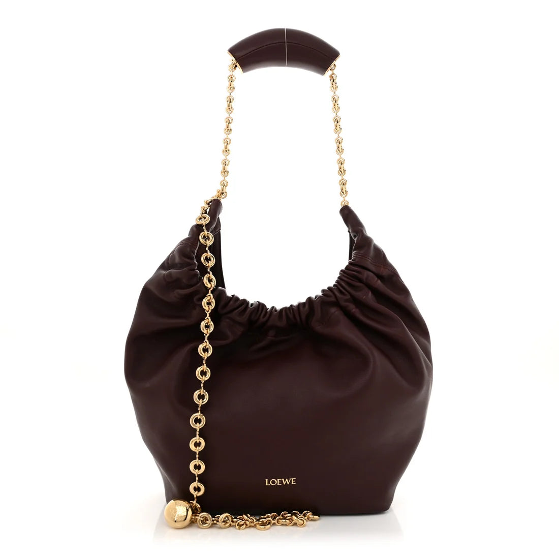 Loewe Buttery Nappa Lambskin Squeeze Bag Dark Burgundy Twins LDJ6768