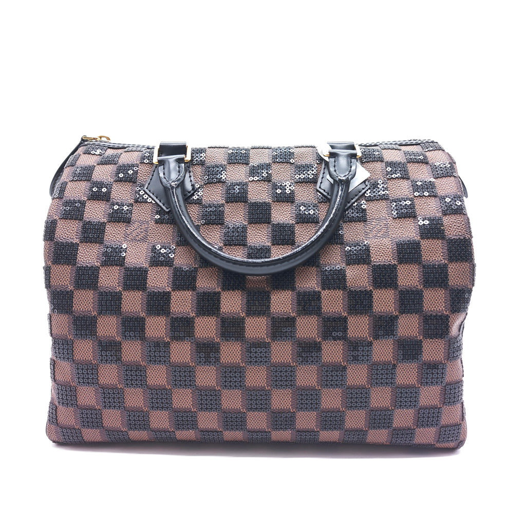 Louis Vuitton Damier Ebene Speedy 30 Paillettes Sequin twins