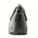 Pebbled Calfskin Medium GG Charm Dome Satchel Black