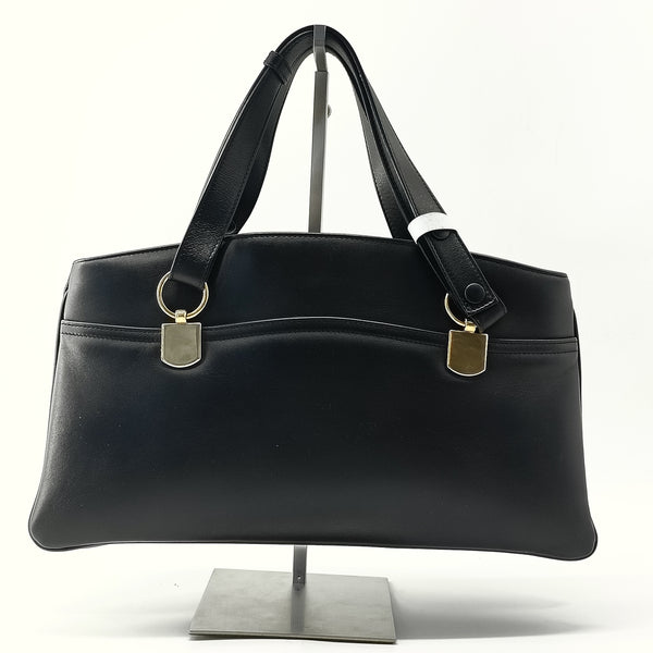 Vitello Palmellato Lux Large Arli Top Handle Bag Black