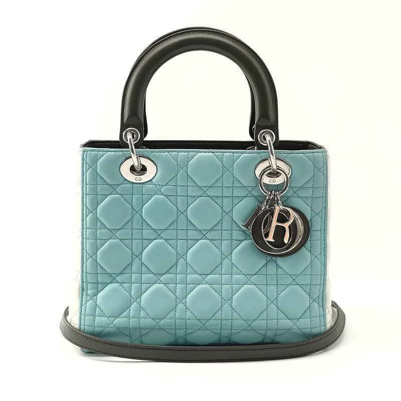 Tricolor Lady Dior Bag Cannage Quilt Lambskin Medium