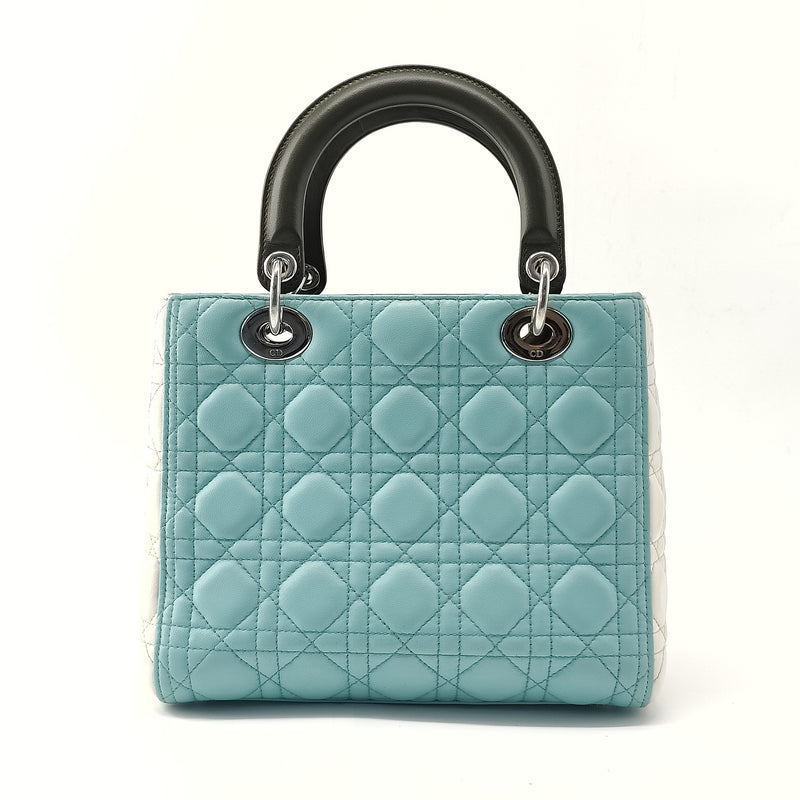 Tricolor Lady Dior Bag Cannage Quilt Lambskin Medium