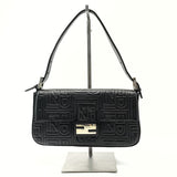 Embossed Leather Baguette Bag