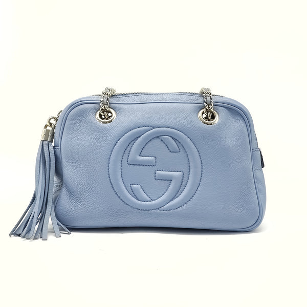 Suede Soho Interlocking G Logo Shoulder Bag