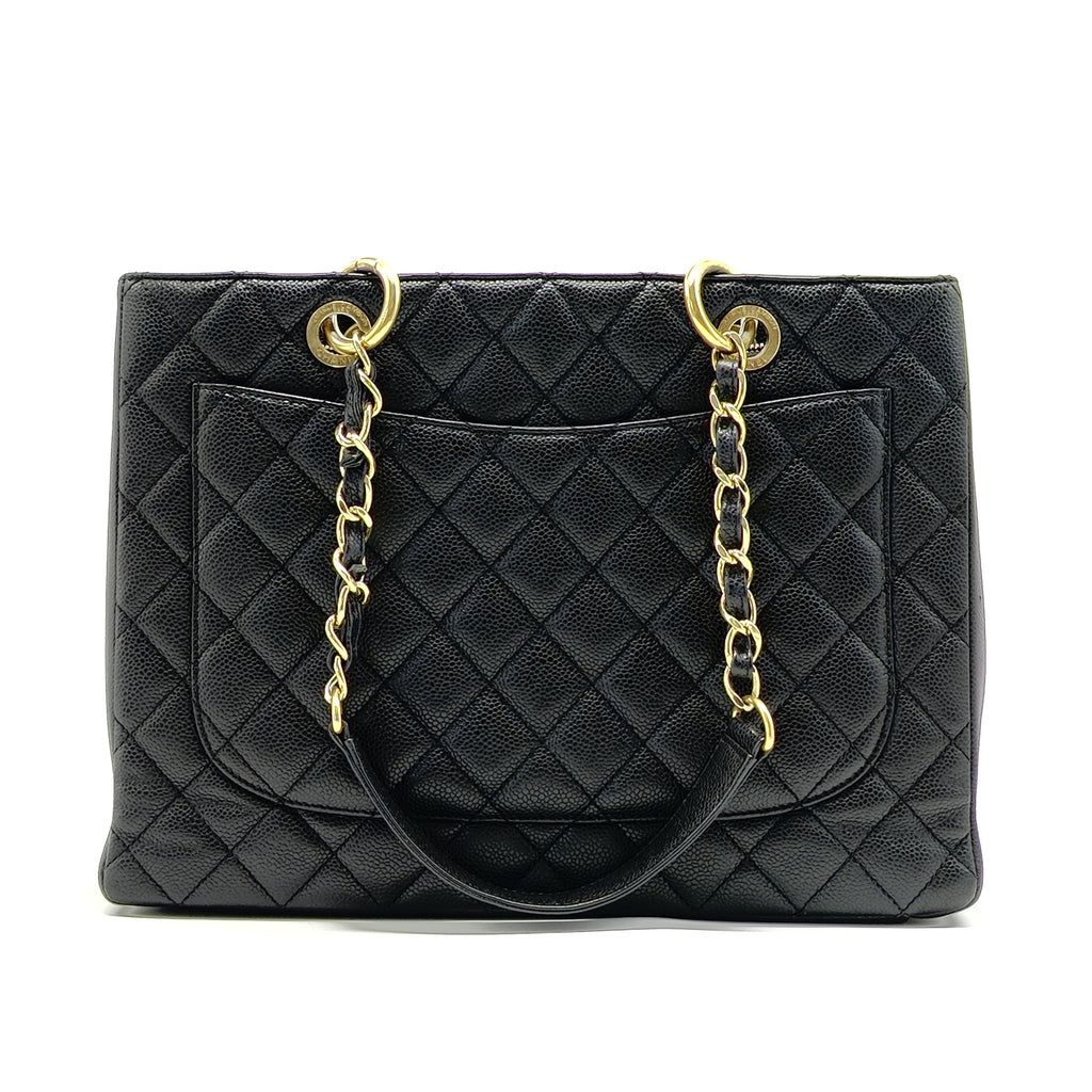 Grand Shopping Tote Quilted Caviar