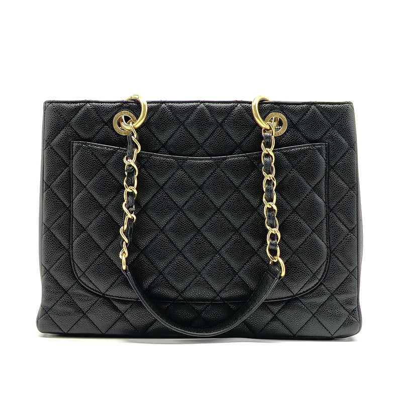 Grand Shopping Tote Quilted Caviar