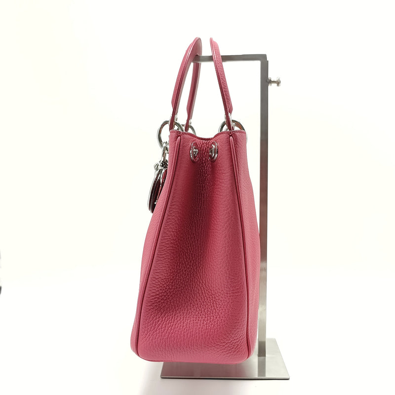 Dior Pink Pebbled Leather Medium Diorissimo Tote