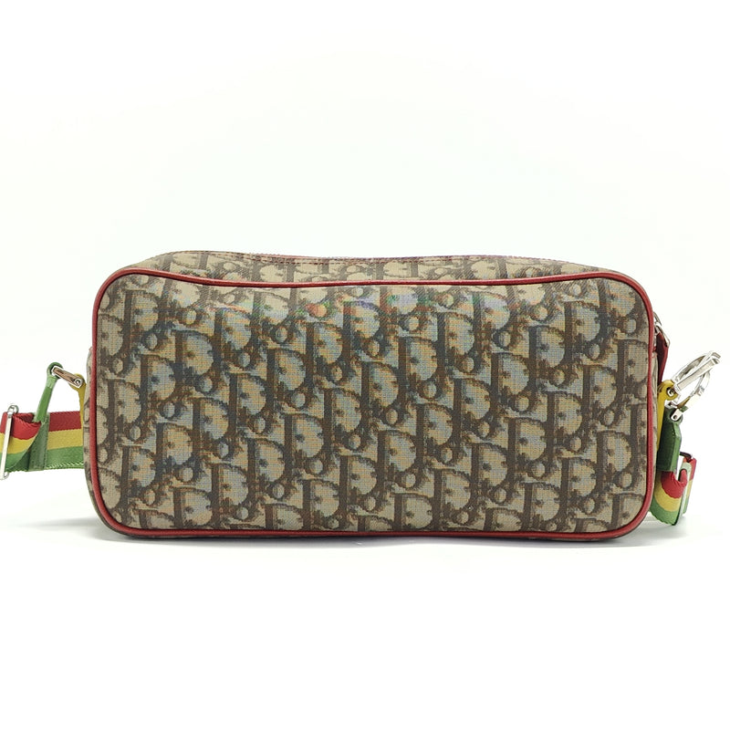 Vintage Rasta Baguette Shoulder Bag Diorissimo Canvas